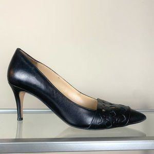 LK BENNETT pointed Toe Court Pumps 2" Heels Black Size 36 US 5
